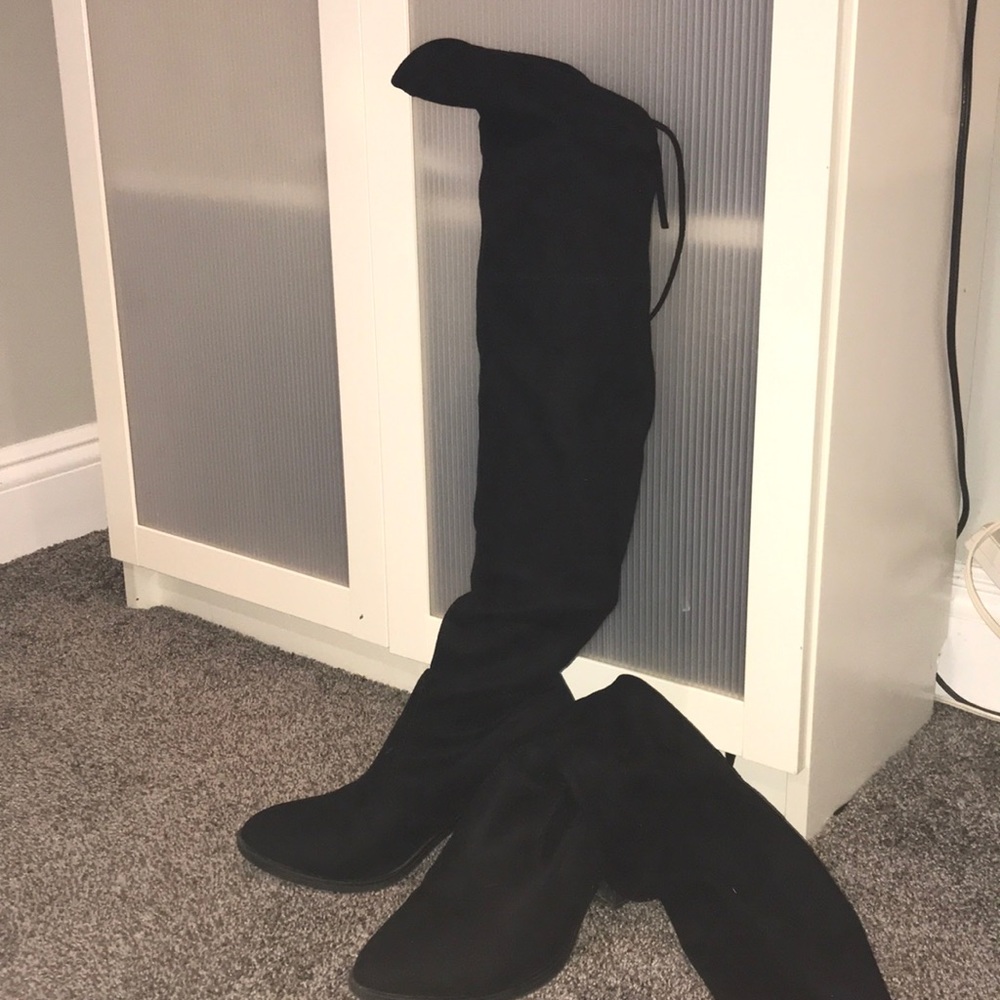 black thigh high boots